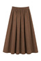 4909 Women's Elastic Waist Pleated Draped Midi Skirt Brown - 3