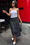 Black Polka Dot Asymmetrical Women's Skirt Mg2785