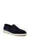 Men's Genuine Suede Navy Blue Loafer Shoes - 6