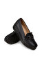Women's Genuine Leather Black Wedge Heel Loafer - 4