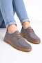 Orthopedic Lace-Up Suede Faux Leather Shoes - 2