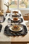 Cotton Ruffled Square Placemat Set of 6 American Service 33 cm Placemat Gray - 2