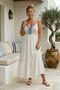 Italian Ecru Strapless Collar Lined Knitted Garnished Adjustable Strap Casual Woven Dress 125 50 - 5