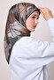 وشاح كريستال بنمط غير متماثل باللون الرمادي - 4