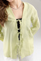 Women's Front-Tie Lace-Up Kimono - 2