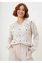 Floral Embroidered V-Neck Knit Sweater