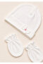 Cat Embroidered Baby Girl Jumpsuit Set (Gloves + Hat) - 5