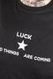 تي شيرت موديل XL كبير الحجم Luck U26111 أسود - 4