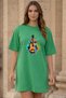 Plus Size Women Short Sleeve Crew Neck T-Shirt Dress Nightgown Comfy Cotton
