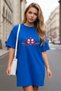 Plus Size Women Short Sleeve Crew Neck T-Shirt Dress Nightgown Comfy Cotton