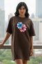 Plus Size Women Short Sleeve Crew Neck T-Shirt Dress Nightgown Comfy Cotton