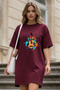 Plus Size Women Short Sleeve Crew Neck T-Shirt Dress Nightgown Comfy Cotton