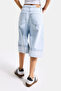 Women's Ice Color 4S6-3 Baggy Fit Maxi Length Special Design Denim Bermuda Shorts - 6