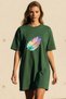 Plus Size Women Short Sleeve Crew Neck T-Shirt Dress Nightgown Comfy Cotton