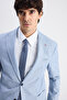 Ds Damat Slim Fit Blue Plain Fabric Jacket - 6
