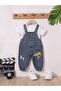 Printed Children's Salopet 2 Piece T-Shirt Jeans Overalls - 5