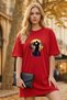 Plus Size Women Short Sleeve Crew Neck T-Shirt Dress Nightgown Comfy Cotton