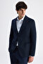 Ds Damat Regular Fit Navy Blue Dobby Fabric Jacket - 4