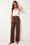 Zipper Detailed Pocketed Modal Trousers Lyy0143 Brown - 2
