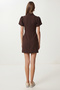 Hakim Collar Buttoned Mini Woven Dress Lax0010 Brown - 4