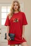 Plus Size Women Short Sleeve Crew Neck T-Shirt Dress Nightgown Comfy Cotton