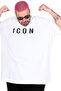 تي شيرت موديل XL مقاس كبير Icon U26107 أبيض - 3
