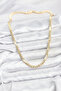 Brass Gold Color Flat Chain Women's Necklace - 2