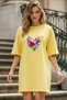Plus Size Women Short Sleeve Crew Neck T-Shirt Dress Nightgown Comfy Cotton
