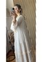 Lavin Bohemian Waffle Linen Dress with Lace and Accessories – Hijab-Friendly Natural Elegance - 6