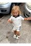 Boys' Striped Detailed Top and Bottom Set – Short Sleeve T-Shirt and Shorts Sports Combinationn