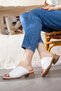 Women's Genuine Leather Short Heeled Slippers