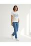 Women White Printed Short Sleeve T Shirt - 2