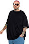 Mode XL Large Size T-Shirt Gofre U26221 Dark Blue - 3