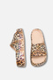 Women's Beige Leopard Printed Daily Comfortable Light Sole Eva Platform Sole Slippers - 4