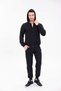 Black Modern Comfort Hooded Zip-Up Top and Jogger Bottom Tracksuit Set - 3