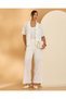Women Ivory Textured Schiffly Shirt Blouse - 5