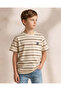 Boys Cream Striped T-Shirt