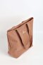 Signature Detailed Embroidered Zippered Linen Beach Bag Brick Color 35 - 4