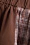 Coffee plaid detailed waist ruched skirt - 5