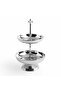 Elegant Stainless Steel and Brass Double Layer Decorative Serving Dish 37 cm