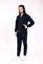Navy Blue Modern Comfort Hooded Zip-Up Top and Jogger Bottom Tracksuit Set - 5