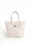 Signature Detailed Embroidered Zippered Linen Beach Bag Ecru Color 35