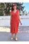 Muslin Sleeveless Double Pocket Dress Pomegranate Flower - 2