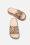 Women's Beige Leopard Printed Daily Comfortable Light Sole Eva Platform Sole Slippers - 3