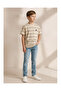 Boys Cream Striped T-Shirt - 2