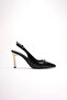 Ancona Premium Black Buckle Heeled Shoes - 3