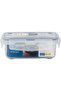 Super Lock Plastic Rectangular Food Container With Lid 400 ml-Blue&Transparent - 2