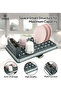 Life Smile Aluminum 1 tier Dish Drying Rack 48.5cmX31.9cmX14.2cm-Grey - 2
