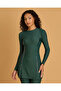 Women Green Tunic Burkini Set With Piping 2 Piece - 2
