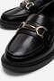 Buckle-Strapped Women's Casual Shoes Black Wrinkled - 3